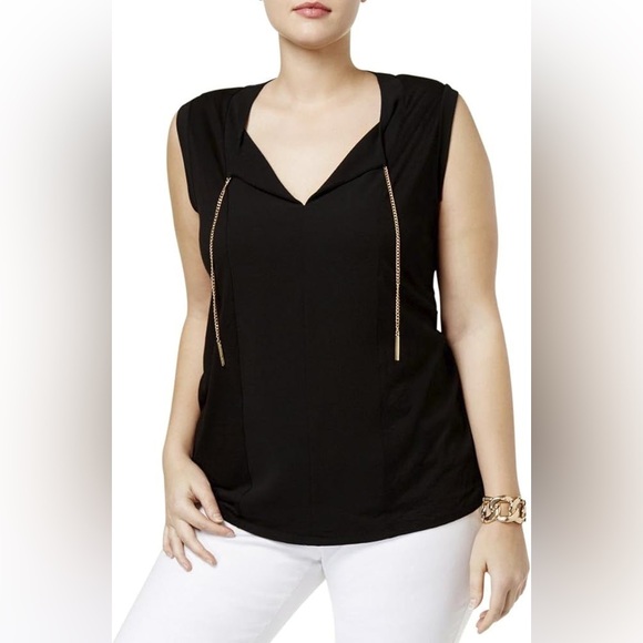 Michael Kors split neck chain tie top., XS - Picture 8 of 8